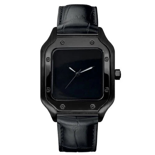 Watch Mod - SANTEIKO | FULL BLACK | LEATHER STRAP