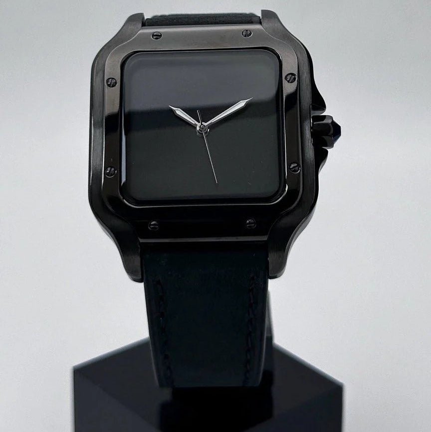 Watch Mod - SANTEIKO | FULL BLACK | LEATHER STRAP
