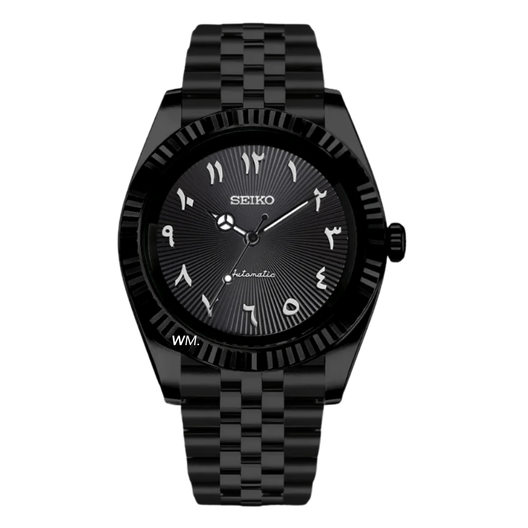 Watch Mod - Seiko Mod Arabic Dial | Full Black