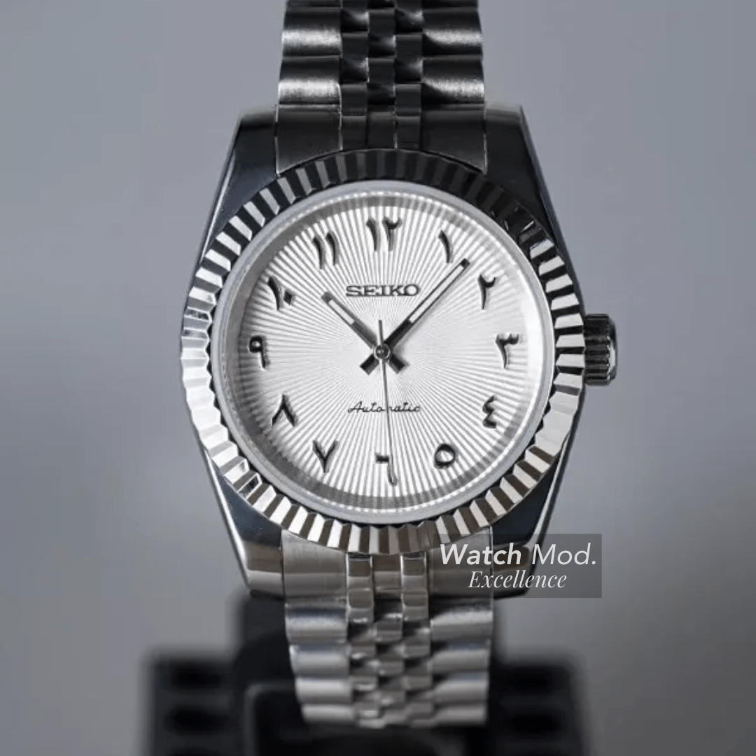 Watch Mod - Seiko Mod Arabic Dial | White Relief