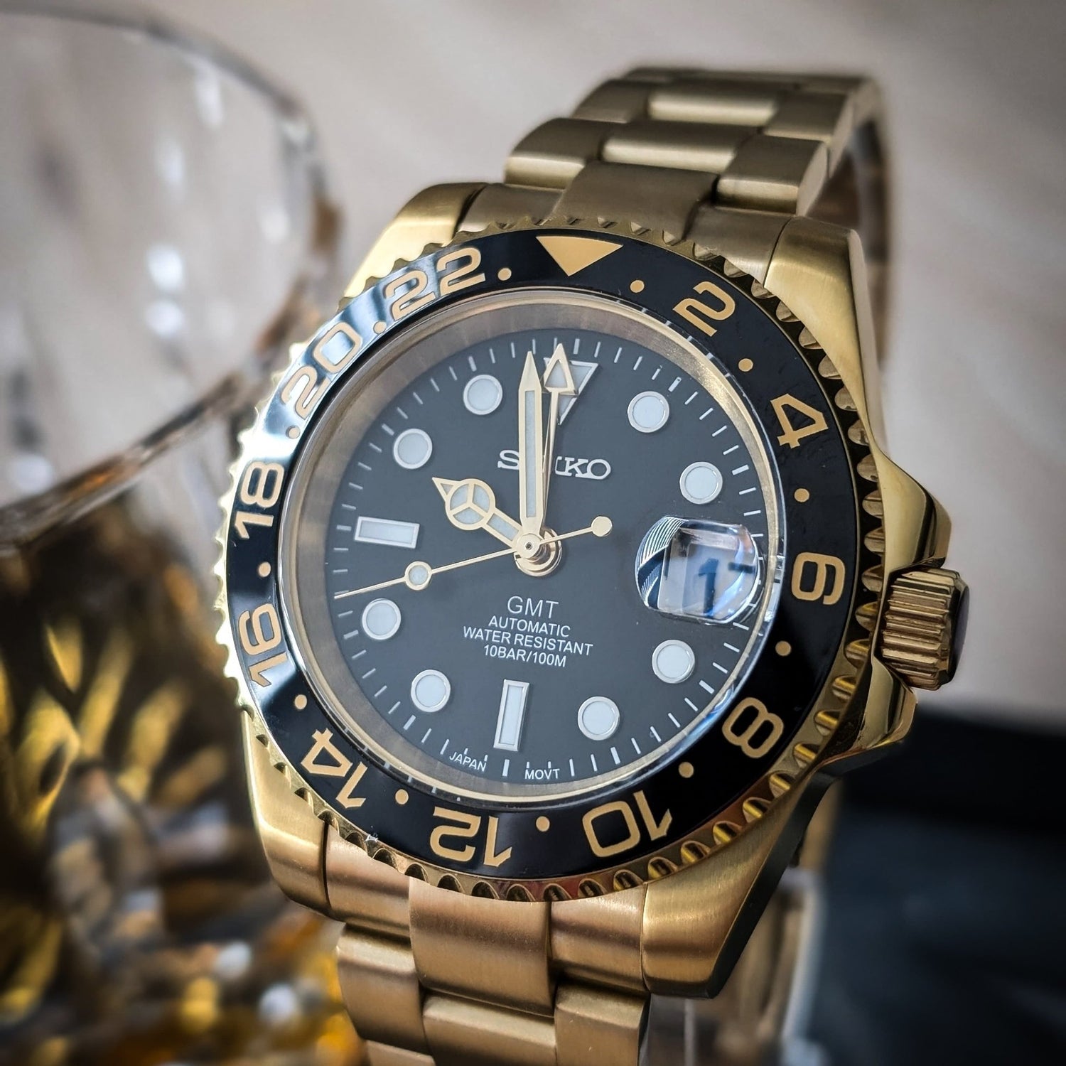 Watch Mod - Seiko Mod GMT | Gold