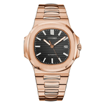 Watch Mod - Seiko Mod Nautilus | Rose Gold Black