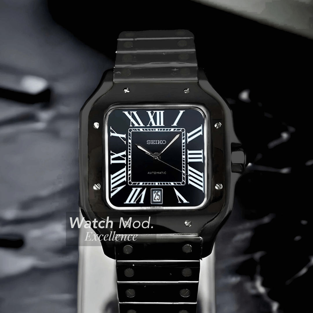 Watch Mod - Seiko Mod Santos | Full Black