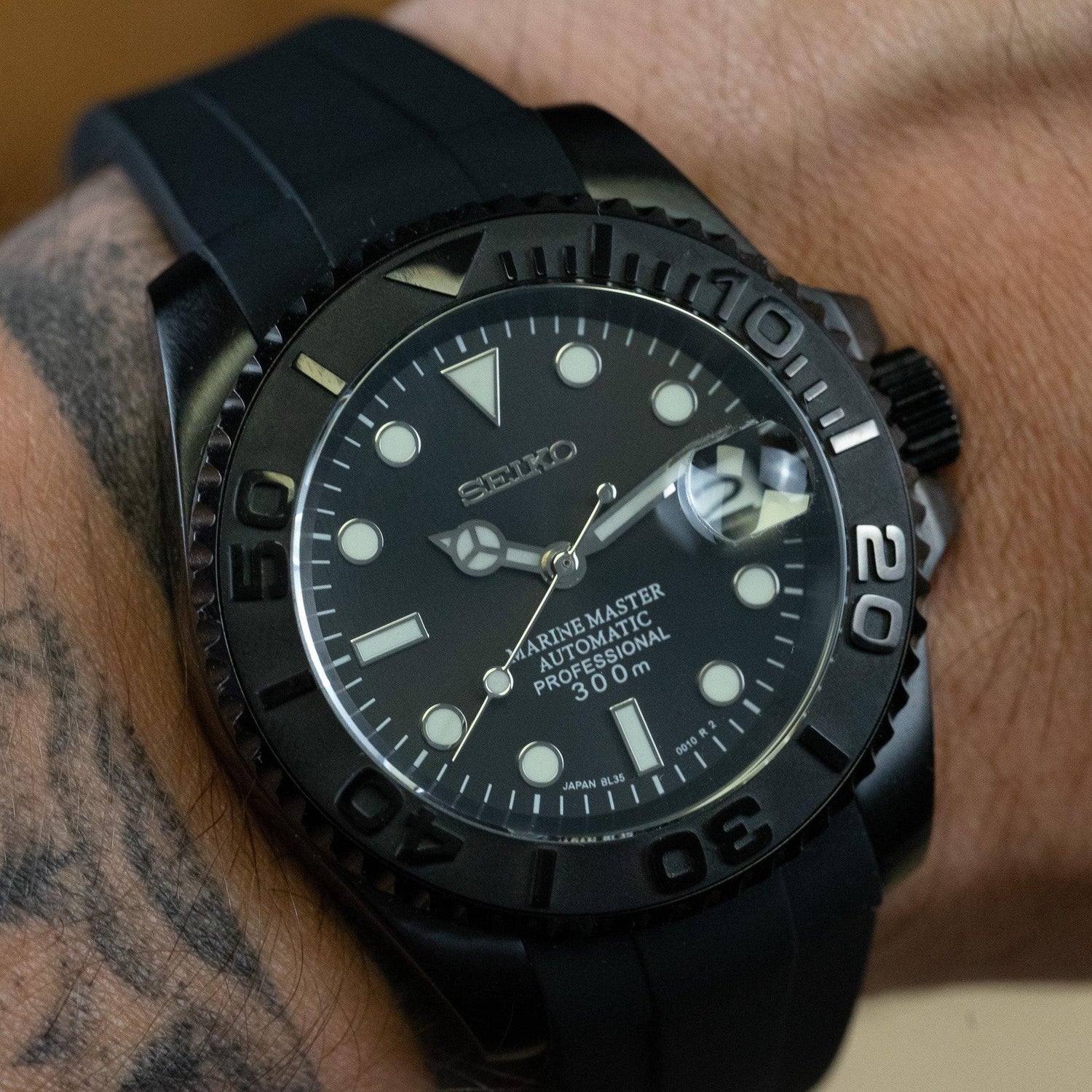 WATCH MOD MARINER | FULL BLACK | SILICONE STRAP