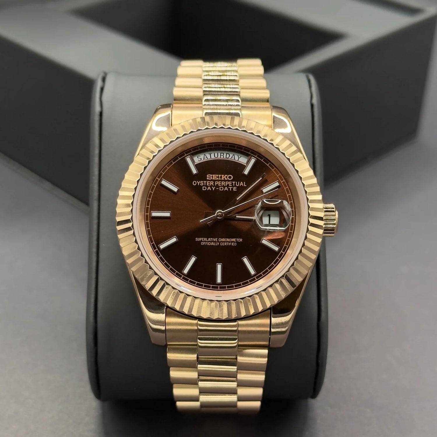 Watch Mod - SEIKOJUST | DAYDATE | ROSE GOLD CHOCOLATE