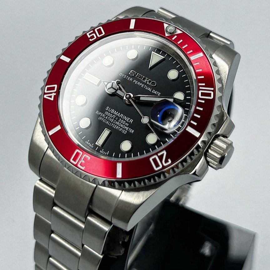 Watch Mod - SEIKOMARINER | BLACK BURGUNDY