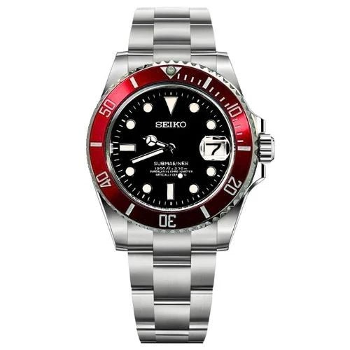 Watch Mod - SEIKOMARINER | BLACK BURGUNDY