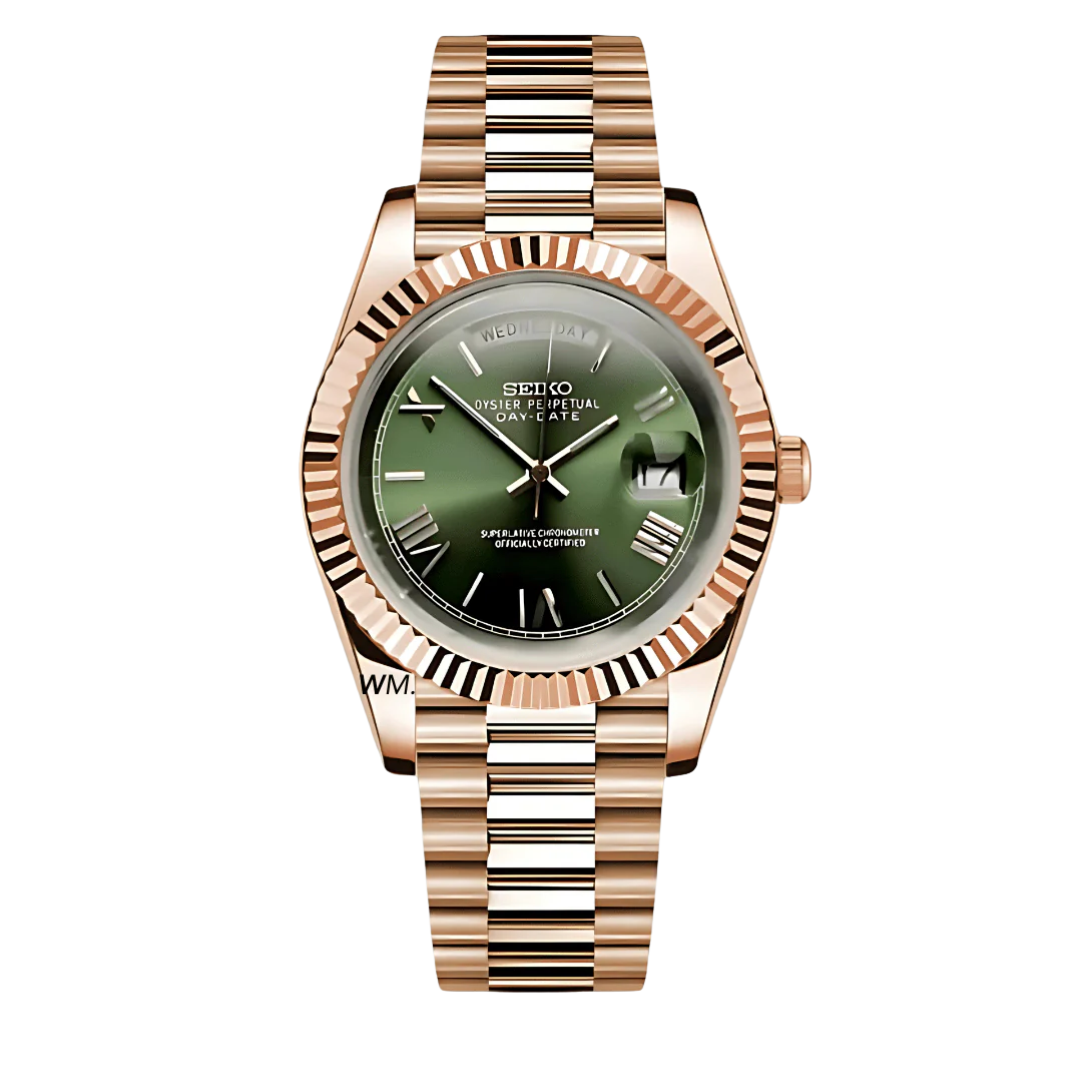 WATCH MOD JUST ROMAN | DATE | ROSE GOLD GREEN