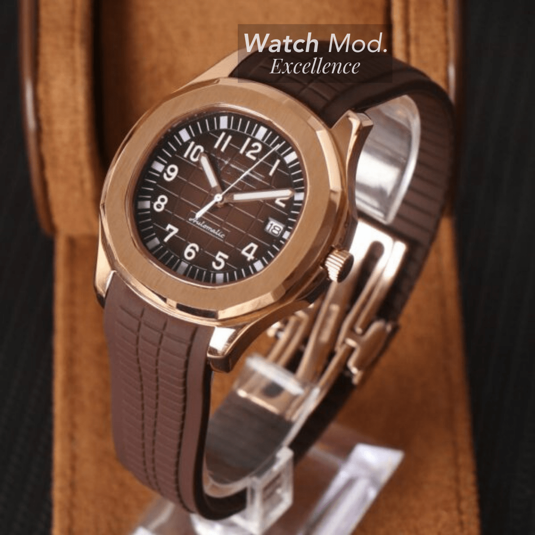 WATCH MOD AQUA | ROSE GOLD BROWN | SILICON STRAP
