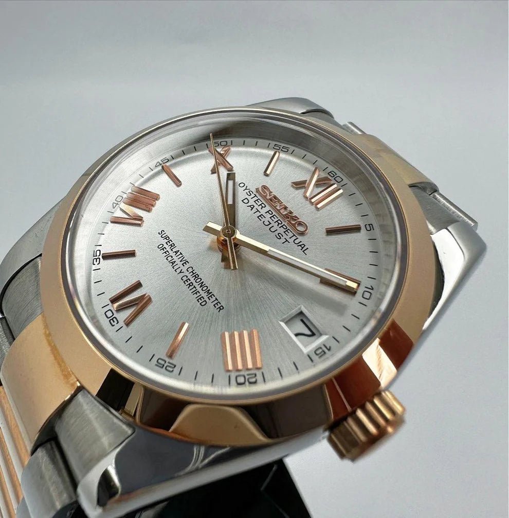 Watch Mod - OYSTEIKO | SILVER ROSE GOLD TWO TONE | OYSTER STRAP