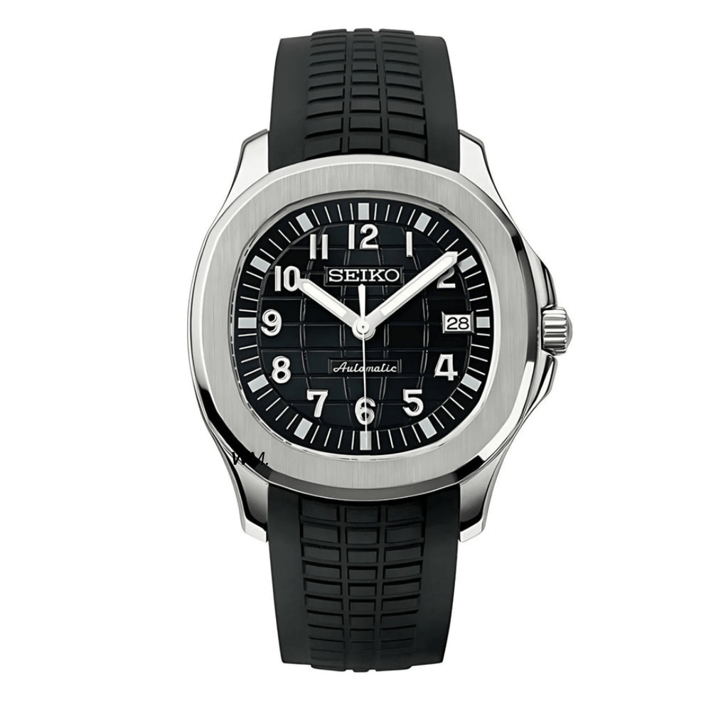 Watch Mod - Seiko Mod Aquanaut | Black | Silicone Strap