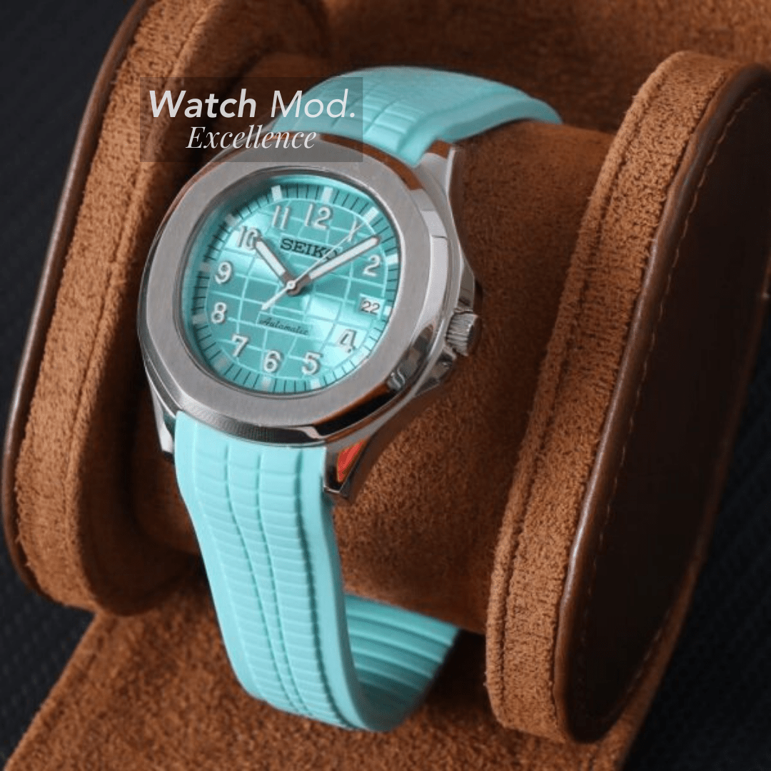 Watch Mod - Seiko Mod Aquanaut | Tiffany Blue | Silicone Strap