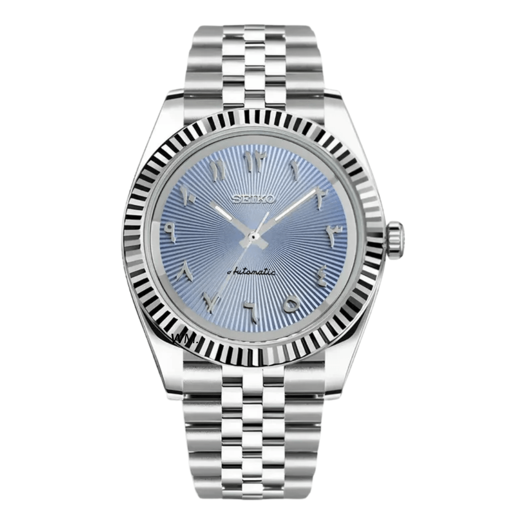 Watch Mod - Seiko Mod Arabic Dial | Ice Blue Relief