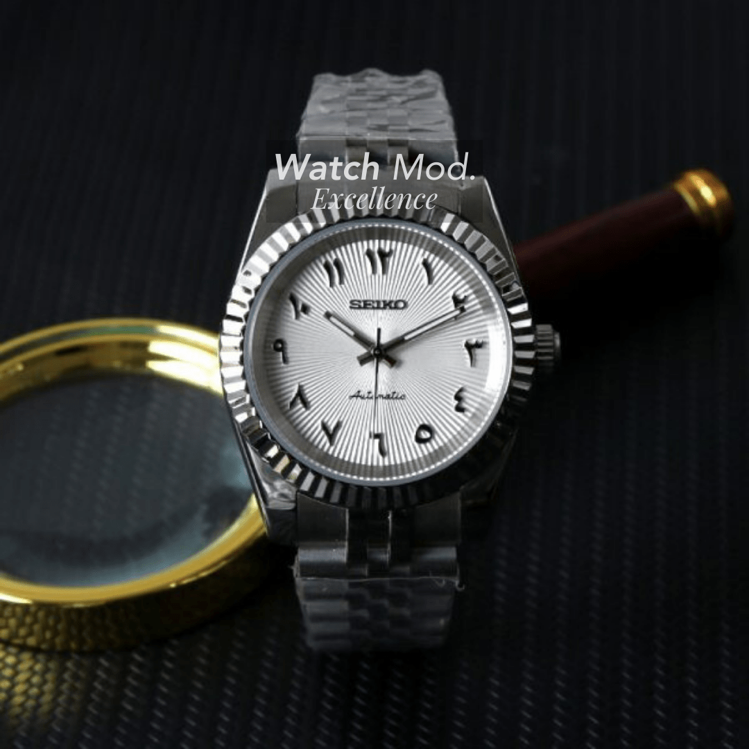 Watch Mod - Seiko Mod Arabic Dial | White Relief