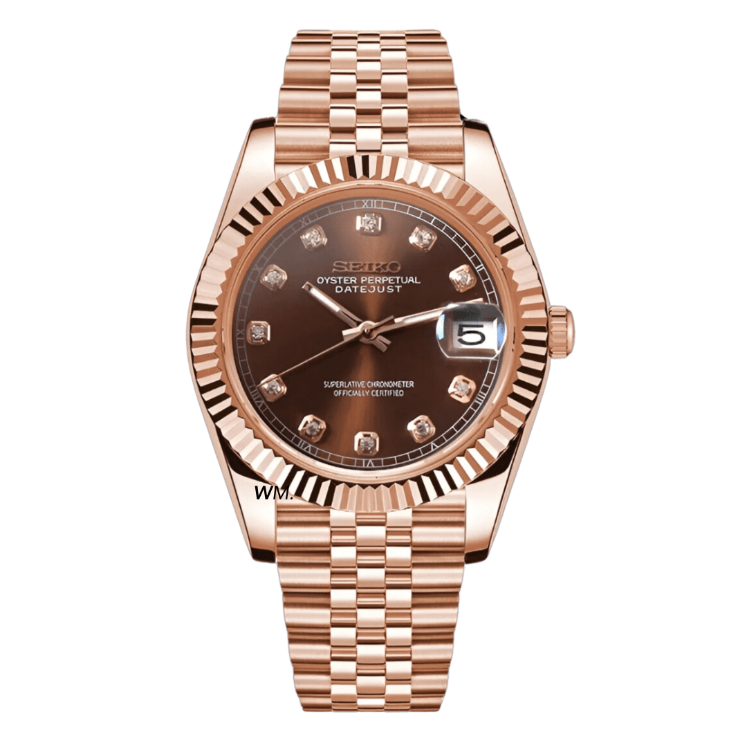 Watch Mod - Seiko Mod Datejust | Rose Gold Chocolate