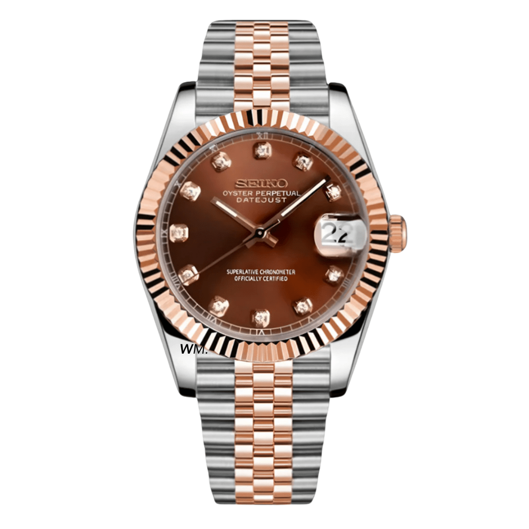 Watch Mod - Seiko Mod Datejust | Two Tone Chocolate