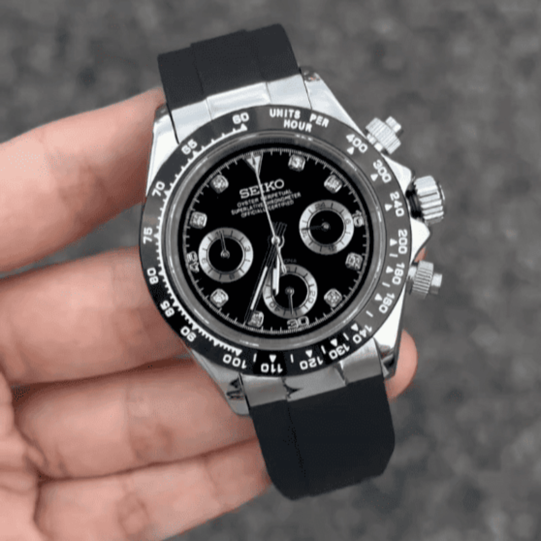 Watch Mod - Seiko Mod Daytona | Black Diam