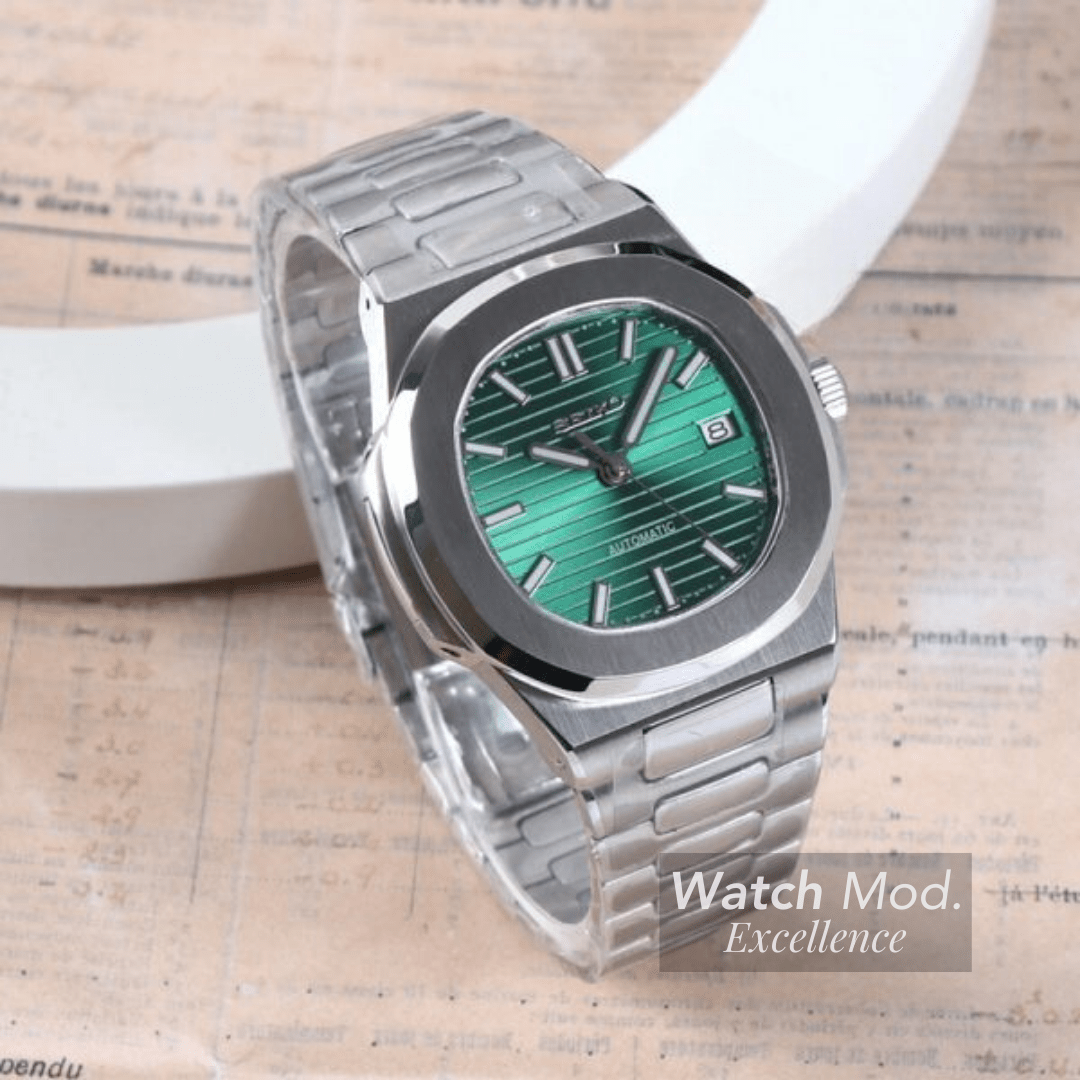 Watch Mod - Seiko Mod Nautilus | Metallic Green