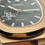 Watch Mod - Seiko Mod Nautilus | Rose Gold Brown | Heart Open