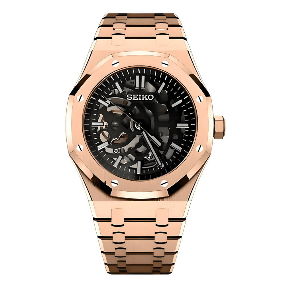 Watch Mod - Seiko Mod Royal Oak | Rose Gold Skeleton