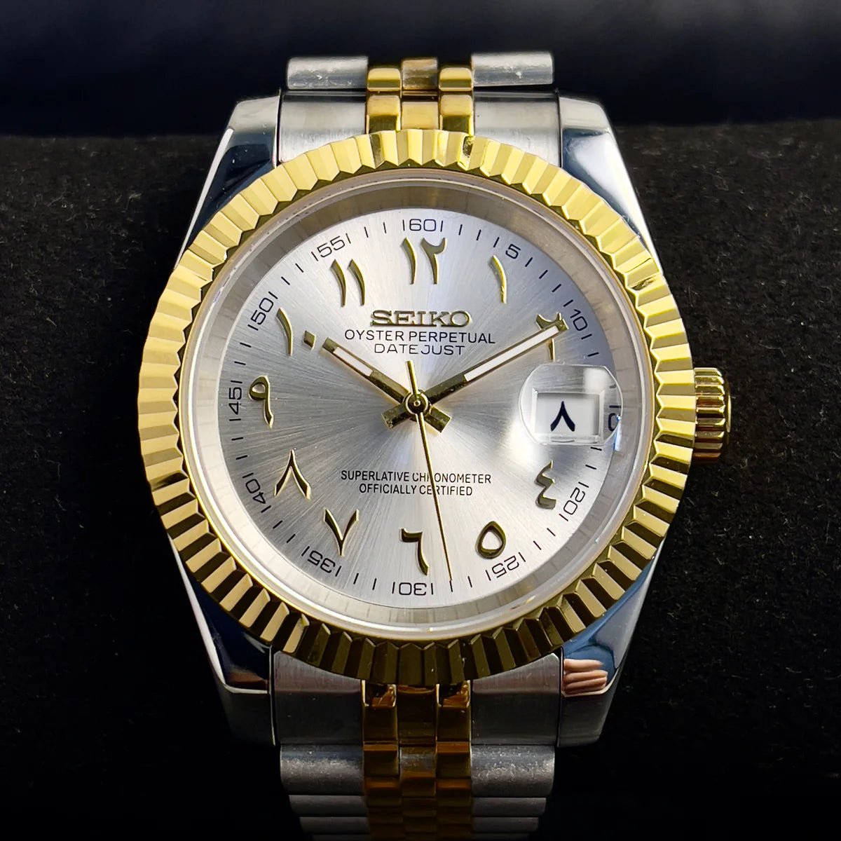 Watch Mod - SEIKOJUST ARABIC DIAL | GOLD AND SILVER