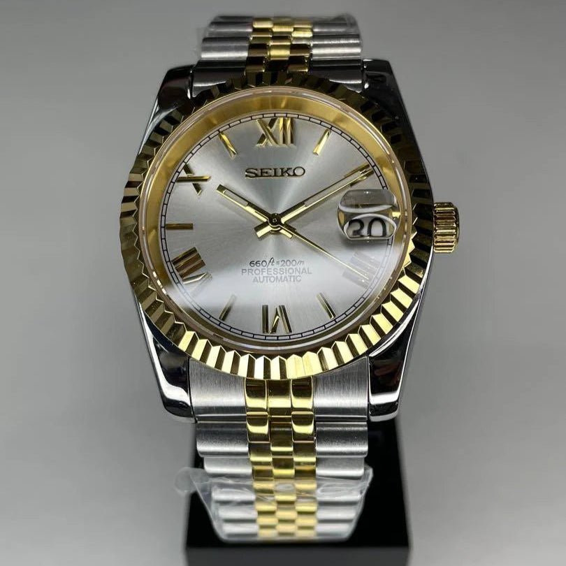 Watch Mod - SEIKOJUST ROMAN | GOLD SILVER TWO TONES