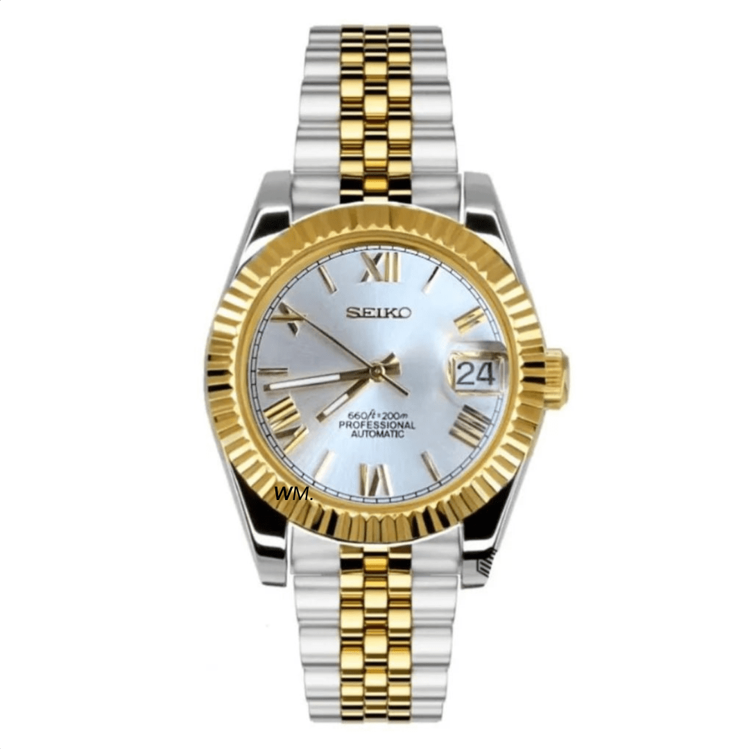 Watch Mod - SEIKOJUST ROMAN | GOLD SILVER TWO TONES