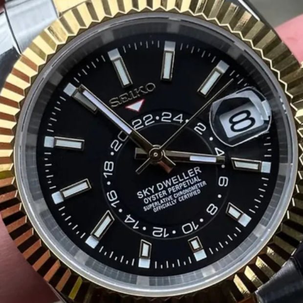 Watch Mod - SEIKOJUST | SKY - DWELLER SILVER GOLD BLACK