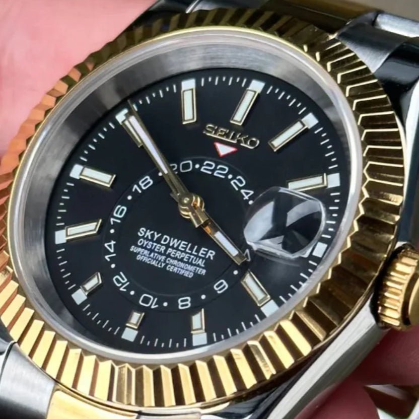 Watch Mod - SEIKOJUST | SKY - DWELLER SILVER GOLD BLACK