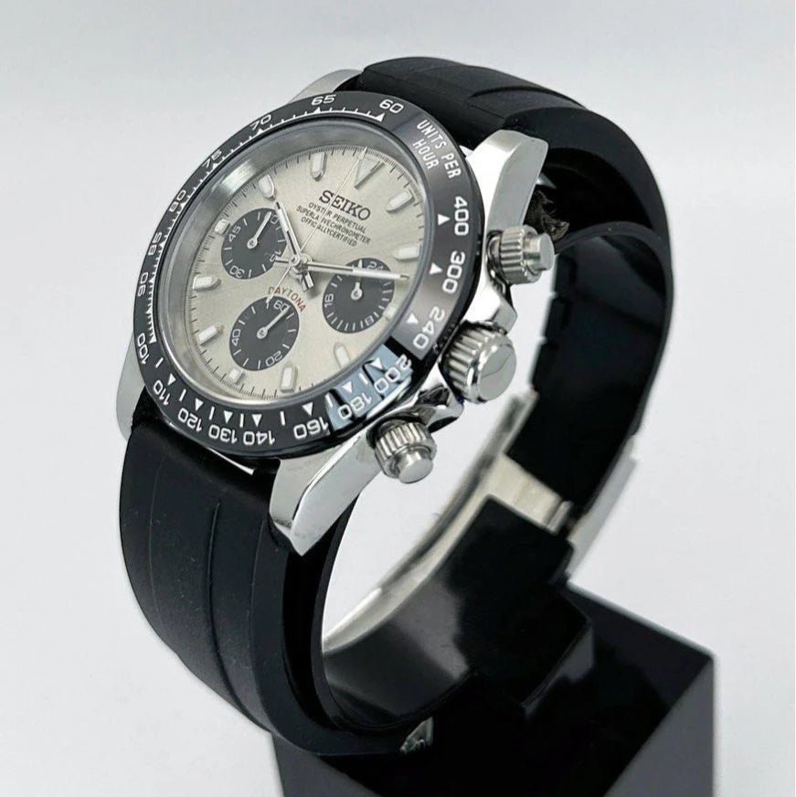 Watch Mod - SEITONA | SILVER BLACK | SILICONE STRAP