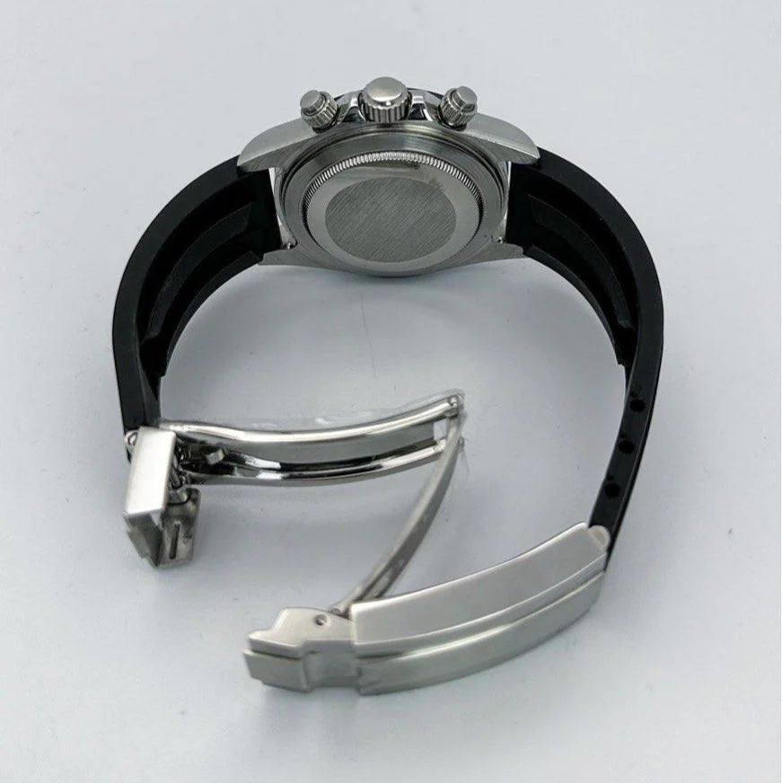 Watch Mod - SEITONA | SILVER BLACK | SILICONE STRAP